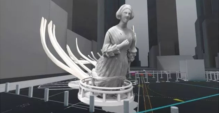 HoloLens体验艺术纽约时代广场AR艺术展览